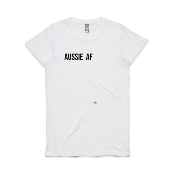 WOMENS AUSSIE AF WHITE TEE Thumbnail